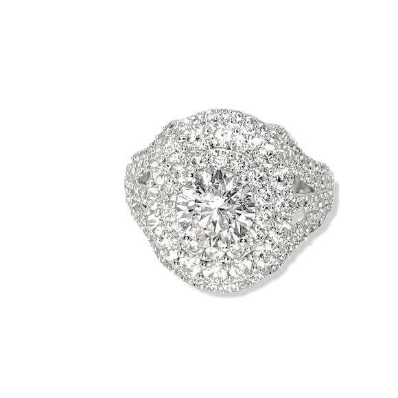 7.50ctw Platinum Plated Sterling Silver Ring Sz 8 - Picture 8 of 10